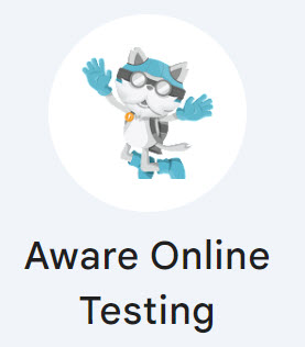 Aware. student online testing logo design